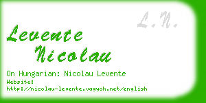 levente nicolau business card